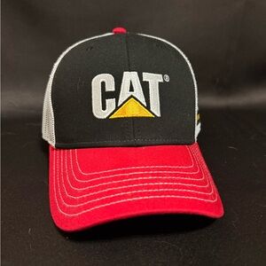 Caterpillar Black and Red Mesh Cap